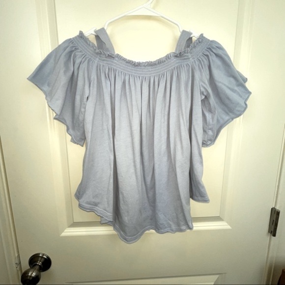Free People Darling Off The Shoulder Knit Blouse Blue S - Picture 5 of 17
